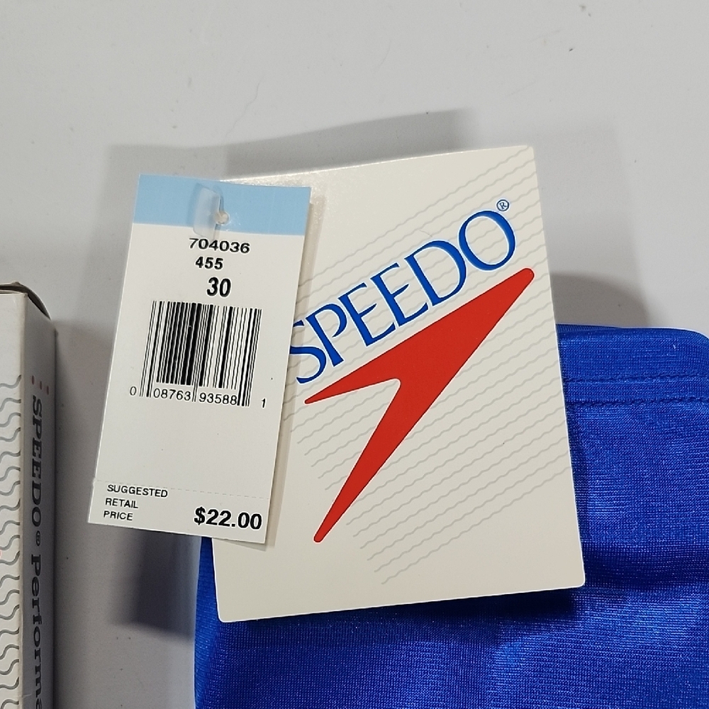 Speedo Blue Nylon Polo Swimsuit Vintage - Picture 2 of 7